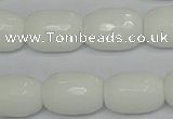 CPB43 15.5 inches 13*18mm faceted drum white porcelain beads