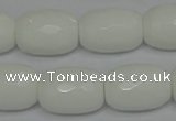 CPB44 15.5 inches 15*20mm faceted drum white porcelain beads