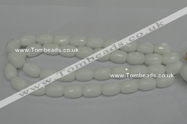 CPB44 15.5 inches 15*20mm faceted drum white porcelain beads