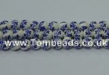 CPB511 15.5 inches 6mm round Painted porcelain beads