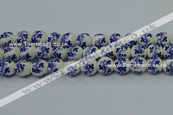 CPB512 15.5 inches 8mm round Painted porcelain beads