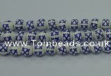 CPB521 15.5 inches 6mm round Painted porcelain beads