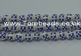 CPB525 15.5 inches 14mm round Painted porcelain beads