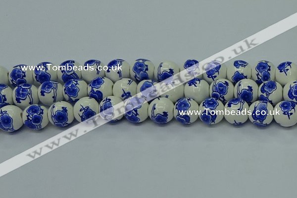 CPB541 15.5 inches 6mm round Painted porcelain beads