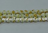 CPB561 15.5 inches 6mm round Painted porcelain beads