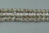 CPB572 15.5 inches 8mm round Painted porcelain beads