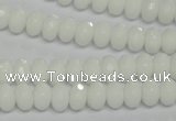 CPB58 15.5 inches 5*8mm faceted rondelle white porcelain beads