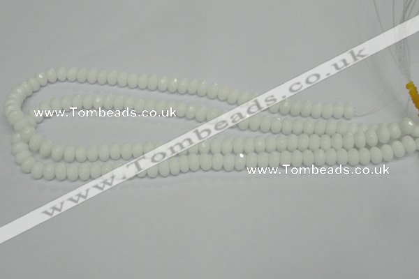 CPB58 15.5 inches 5*8mm faceted rondelle white porcelain beads