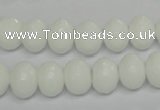 CPB60 15.5 inches 8*12mm faceted rondelle white porcelain beads