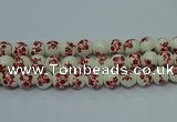 CPB611 15.5 inches 6mm round Painted porcelain beads