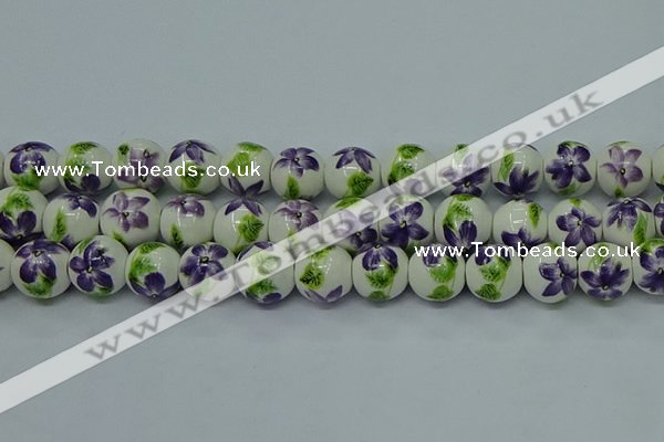 CPB622 15.5 inches 8mm round Painted porcelain beads