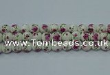 CPB632 15.5 inches 8mm round Painted porcelain beads