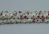 CPB633 15.5 inches 10mm round Painted porcelain beads