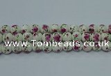 CPB635 15.5 inches 14mm round Painted porcelain beads