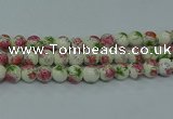 CPB651 15.5 inches 6mm round Painted porcelain beads