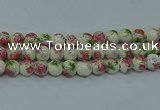 CPB653 15.5 inches 10mm round Painted porcelain beads