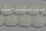 CPB66 15.5 inches 12*16mm drum white porcelain beads wholesale