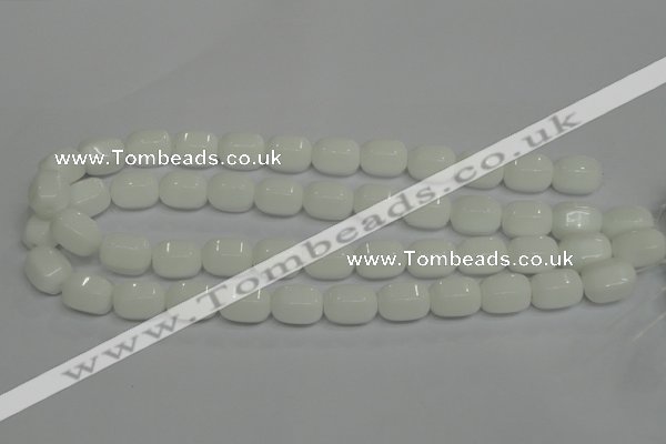 CPB66 15.5 inches 12*16mm drum white porcelain beads wholesale