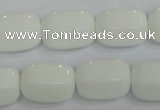 CPB67 15.5 inches 13*18mm drum white porcelain beads wholesale