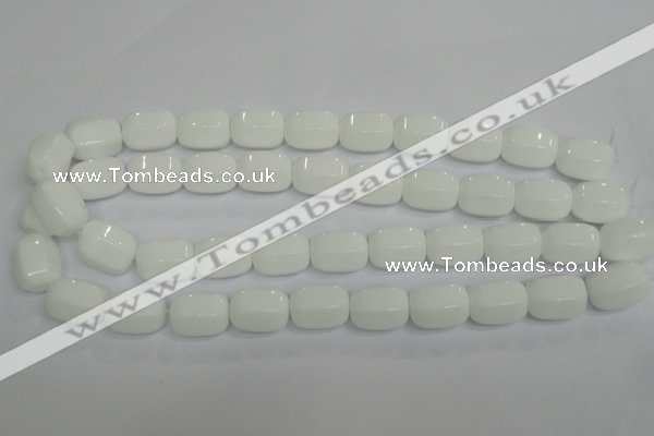 CPB67 15.5 inches 13*18mm drum white porcelain beads wholesale