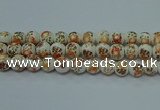 CPB671 15.5 inches 6mm round Painted porcelain beads