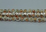 CPB672 15.5 inches 8mm round Painted porcelain beads