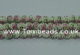 CPB681 15.5 inches 6mm round Painted porcelain beads