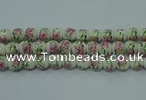 CPB683 15.5 inches 10mm round Painted porcelain beads