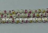 CPB691 15.5 inches 6mm round Painted porcelain beads