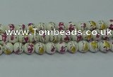 CPB692 15.5 inches 8mm round Painted porcelain beads