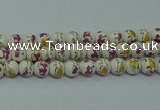CPB694 15.5 inches 12mm round Painted porcelain beads