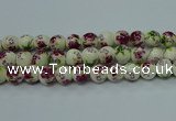 CPB701 15.5 inches 6mm round Painted porcelain beads