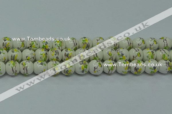 CPB721 15.5 inches 6mm round Painted porcelain beads