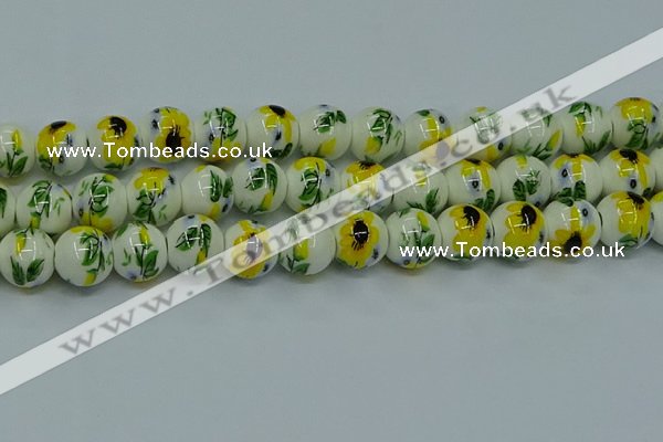 CPB731 15.5 inches 6mm round Painted porcelain beads