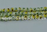 CPB732 15.5 inches 8mm round Painted porcelain beads