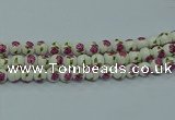 CPB741 15.5 inches 6mm round Painted porcelain beads