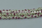 CPB744 15.5 inches 12mm round Painted porcelain beads