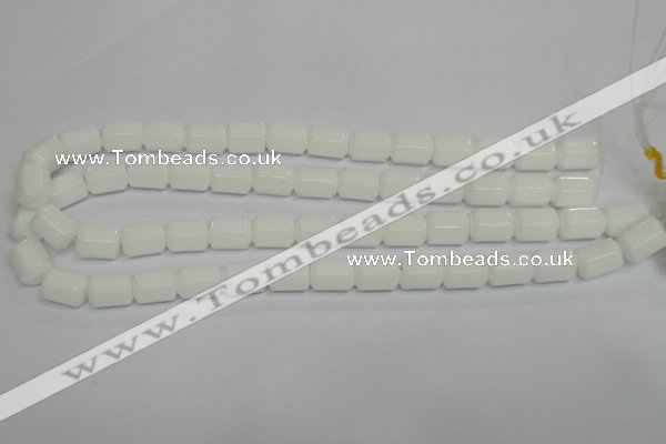 CPB75 15.5 inches 10*14mm column white porcelain beads wholesale