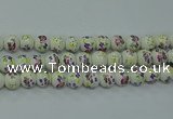 CPB771 15.5 inches 6mm round Painted porcelain beads