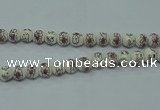 CPB793 15.5 inches 10mm round Painted porcelain beads