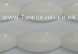 CPB81 15.5 inches 15*30mm rice white porcelain beads wholesale