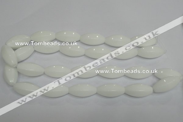 CPB81 15.5 inches 15*30mm rice white porcelain beads wholesale