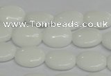 CPB85 15.5 inches 10*14mm oval white porcelain beads wholesale