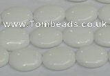 CPB86 15.5 inches 12*16mm oval white porcelain beads wholesale
