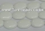 CPB86 15.5 inches 12*16mm oval white porcelain beads wholesale