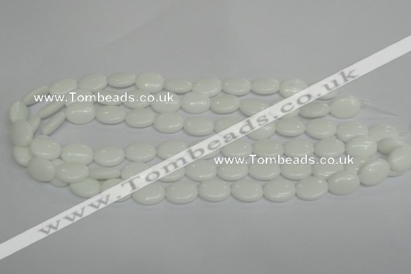 CPB86 15.5 inches 12*16mm oval white porcelain beads wholesale