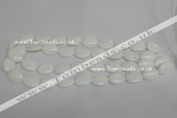 CPB87 15.5 inches 13*18mm oval white porcelain beads wholesale