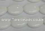 CPB88 15.5 inches 15*20mm oval white porcelain beads wholesale