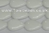 CPB91 15.5 inches 15*20mm flat teardrop white porcelain beads wholesale