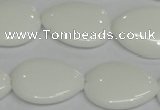 CPB92 15.5 inches 18*25mm flat teardrop white porcelain beads wholesale